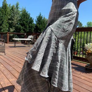 Modern Hi-Low Ruffled Maxi Skirt. One of a kind